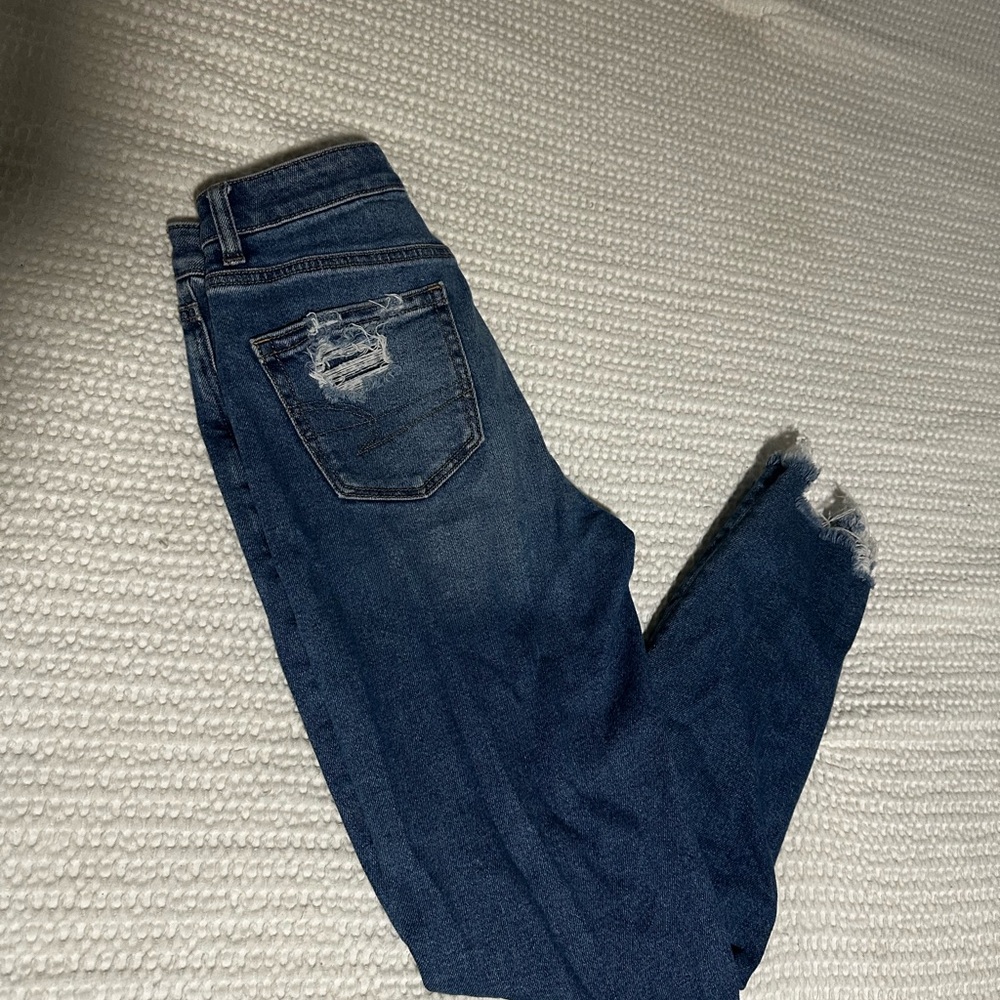 American Eagle Outfitters Dark Blue Distressed Jeans